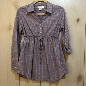 Motherhood Checked Maternity Blouse